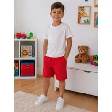 Bermuda Masculina Infantil de Moletom Conforto e praticidade para o dia a dia! Nossa bermuda infantil de moletom é confe