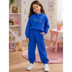 Conjunto Infantil de Moletom com Capuz – Menina ✨ Características do produto: Conjunto com 2 peças: blusa de moletom .