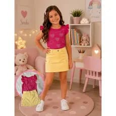 💛✨ SAIA INFANTIL CARGO Jeans Color ✨💛 Um modelo lindo, moderno e super versátil para compor looks incríveis! Com bolsos