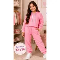 ✨ Conjunto Infantil Feminino com Capuz – Tamanhos ✨ Conforto, estilo e muito charme em um só look! 💕 ...................