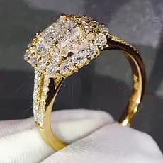 Anel simples de zircônia, feito de prata esterlina S925, elegante joia de casamento feminina, presente OLU2 YBTB