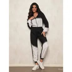 Jaqueta esportiva feminina estilo blogger, à prova de vento e água, em tecido tactel.