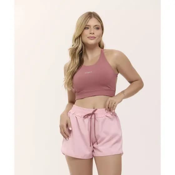 Conjunto Fitness Poliamida Short Duplo Top E Premium Corrida Academia Beach Tenis