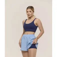 Conjunto Fitness Poliamida Premium Top Costa Nua E Short Duplo Com Tactel Corrida
