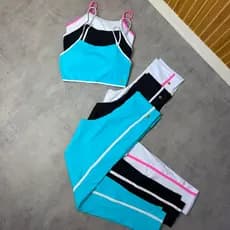 Conjunto Legging e Top Blackout Fitness Zero Transparência Calca Fitness Academia