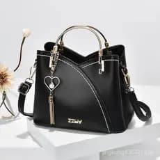Bolsa Feminina Versátil e Elegante com Zíper, Bolsa Transversal de PU