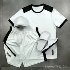 Conjunto de Treinamento Acadêmico Masculino: Camisa Dry Fit + Shorts