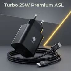 Kit Carregador Turbo 25W COM CABO TIPO-C A TIPO-C ASL COMPATIVEL COM iPhone SAMSUNG MOTOROLA