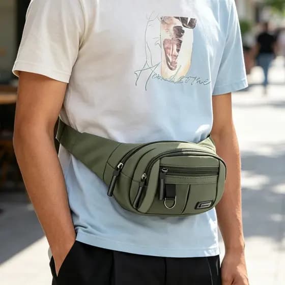 Bolsa peitoral Grande capacidade Bolsa de cintura Vários bolsos Bolsa transversal Design prático Resistente à água leve