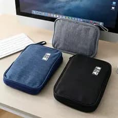 Maleta de Armazenamento de Gadgets Eletrônicos, Bolsa Impermeável para Cabos, Adaptadores e Pequenos Acessórios
