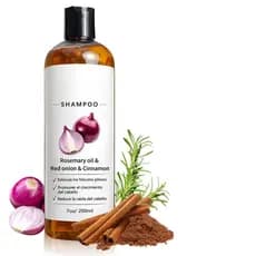Shampoo de Cebola, Shampoo para Homens com Óleo de Alecrim, Extrato de Cebola Vermelha e Canela, Fortalece as Raízes do