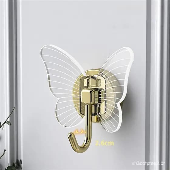 Liga de aço inoxidável toalha borboleta gancho robe gancho montagem na parede para banheiro quarto bilik tidur-toysmall