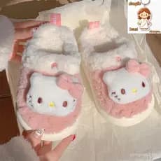 Japão Sanrio Hello kitty Hello kitty Sapatos de Algodão para Gatos Sapatos de Inverno Shun-Flow para Mulheres