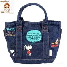 Bolsa de Mão das mulheres Compras Snoopy Impressão Cosméticos Canvas Travel Wash Small Tote