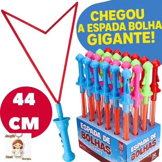 Kit 30 Espada De Bolhas Gigante Bastão Lança Bolhas De Sabão 44cm Lembrancinha Festa Infantil