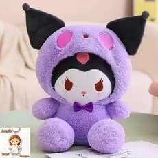 Boneca de Pelúcia Kuromi Sanrio 25cm – Fofa e Antialérgica