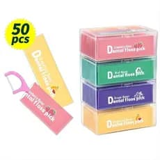 50pcs fio dental frutado portátil kit dental infantil premium fio dental com haste frutado fio dental descartável
