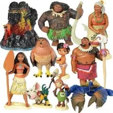 Boneco de Ação da Princesa Moana, Duas Lendas dos Cartoons, Vão para Maui, Chefe Tui, Talala, Heihei, Puaka, Brinquedo d