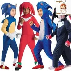 Crianças Deluxe Sonic The Hedgehog Cosplay Meninos Meninas Jogo Fun Caráter Desempenho Festa De Halloween Conjuntos De R