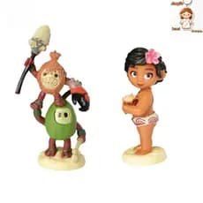 10 Pçs / Set Moana Princesa Dos Desenhos Animados Lenda Vai Maui Chefe Tui Tala Heihei Pua Action Figure Brinquedos De D