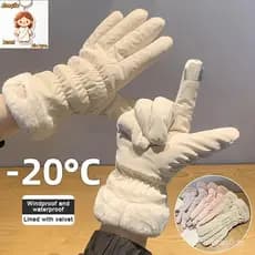 Luvas Acolchoadas Femininas Adegree para Inverno, Espessas, Quentes, Respiráveis, para Ciclismo, Montanhismo, Esqui e Es