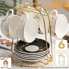 Porta Canecas De Café Nordic Home Cozinha Mesa 6 Xícaras Suporte Metal Dourado