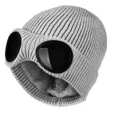 Gorro De Malha Unissex , Chapéu À Prova De Vento , Quente , Inverno , Caveira , Pelúcia Para Calor E Conforto Esportivo