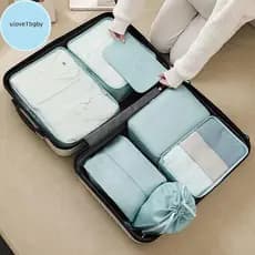UloveBB 7 Pçs/Set Dobrável Sacos De Armazenamento De Viagem Digital Higiene Pessoal Sapatos Organizador De Roupas Mala T