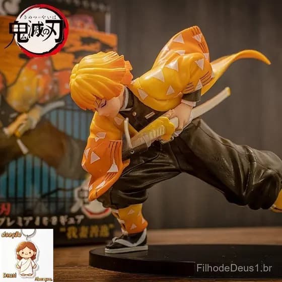Boneco De Ação Bonecos Demon Slayer Zenitsu Agatsuma De 15 Cm