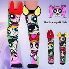 Meias infantis de alta qualidade com designs de super-heróis femininas impressos em 3D, muito interessantes.   LJK4 P6S2