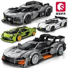 Blocos de Construção Lego Compatíveis Modelo de Carro Esportivo Montagem Educacional para Crianças Carro Esportivo Lambo
