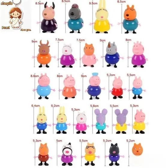 4 Pcs/14 Conjunto De Bonecas De Porco/Família Vovó/Trolope/Professores/George Peppa Pig piggy