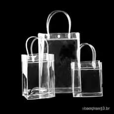 30 Peças Sacola Transparente De Pvc Flores Com Saco De Presente De Mão