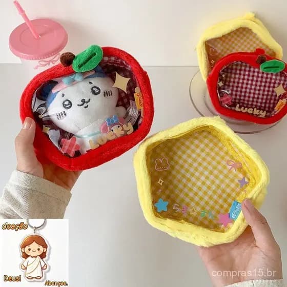 Ins Cartoon Star Slippery Doll Storage Display Pingente Bolsa Anime À Prova De Poeira