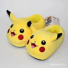 Chinelos de pelúcia Pokemon sapatos de algodão de pelúcia com pernas compridas para casa Pikachu chinelos casuais macios