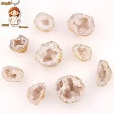 Maçaneta Para Móveis De Pedra Natural Áspera De Latão De Cristal Branco Puxadores De Armário De Cozinha