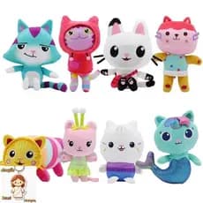 Kit com 8 Pelúcias Gabby’s Dollhouse – Importadas e Fofas | Pandy Paws, Catnip, Gatuno e Mais
