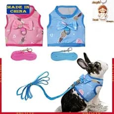Colete Coelho Sino Para Pequenos Animais E Conjunto Trela Anti-Fuga Ratos