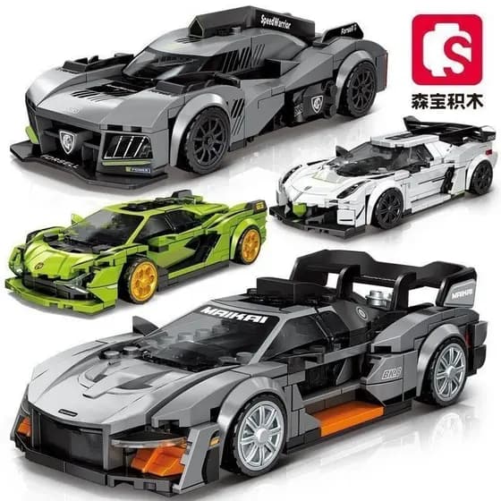 Blocos de Construção Lego Compatíveis Modelo de Carro Esportivo Montagem Educacional para Crianças Carro Esportivo Lambo