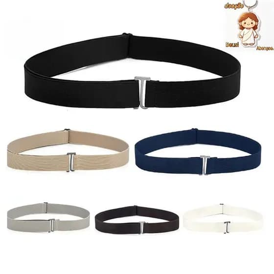 Cinto Invisível da Moda de Hoje com Fivela Elástica de Plástico Ajustável para Mulheres e Homens.