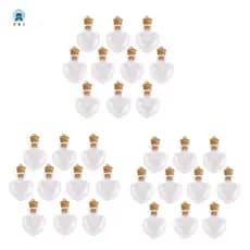 30Pcs Vidro Ampolas De Lã Pingentes Forma Coração