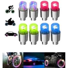 4Pcs Luzes LED De Rodas-Bike Tire Válvula De Pneus Haste Neon Lâmpada De Para Motocicleta De Carro Tampa De Bicicleta À