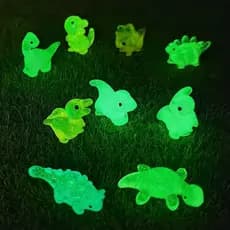20 Pçs Multicores Mini Dinossauro Luminoso Miniaturas Brilham No Escuro Ornamentos De Resina Jardim Decoratioan Micro Pa