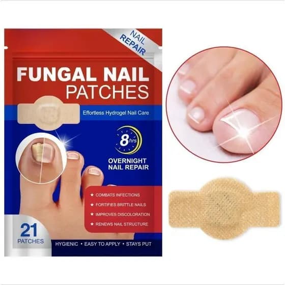 21 Pcs Remendo De Fungo De Unha Renovação Noturna Remendos De Reparo De Unhas Ferramenta De Cuidados De 8 Horas Para Des
