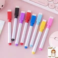 15 Canetas Para Quadro Branco Com Apagador e Imã- Tinta Preta Ou Colorida