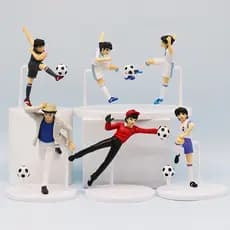 6Pcs/Set Anime Capitão Tsubasa Figura Ozora Misaki Taro Kojiro Hyuga Figuras De Ação Em PVC Modelo De Bonecas De Decoraç