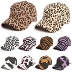 Vaca Dos Desenhos Animados Curvo Brim Baseball Cap Leopard Print Hard Top Peak Cap Menino e Menina Sombrinha Tide Hat