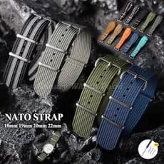 Pulseira universal NATO de nylon, adequada para relógios militares, 18mm 19mm 20mm 22mm, material de lona, pulseira tipo