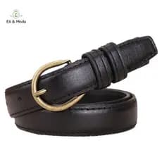 Cinto feminino para jeans EA, com fivela quadrada, estilo vintage, feito de couro PU.   LY0A