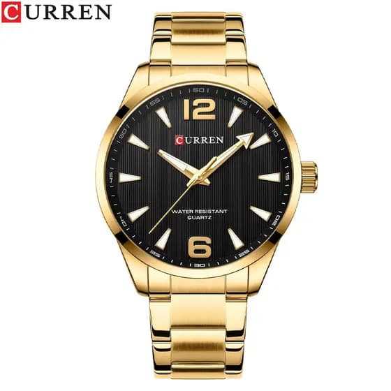Relógio masculino CURREN original, ponteiros luminosos, material em aço inoxidável, à prova d'água, design simples, esti